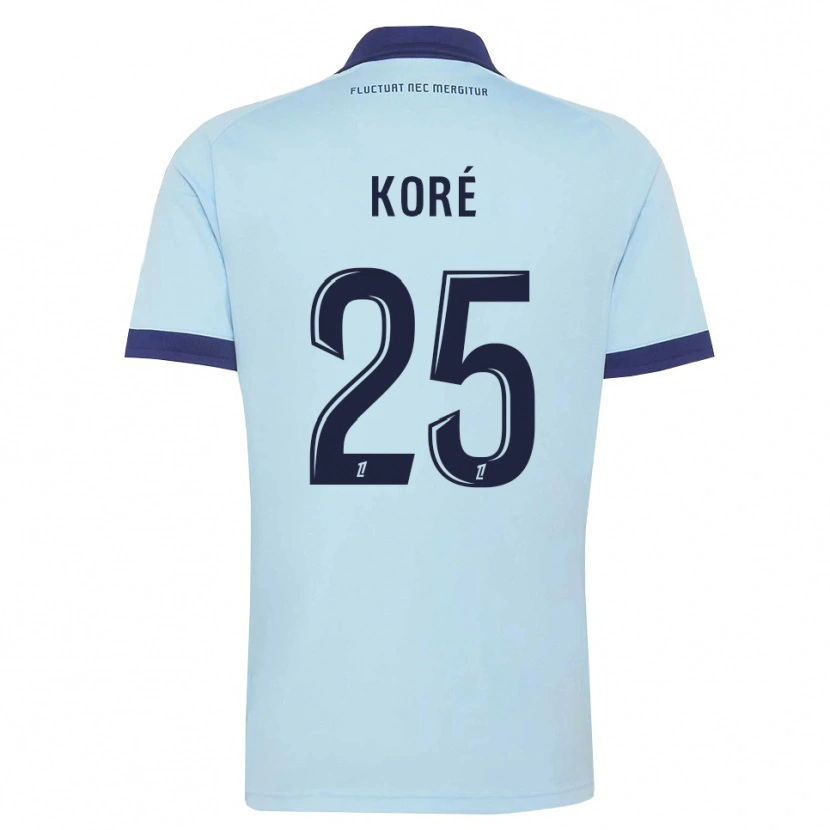 Danxen Kinderen Yoan Koré #25 Centaurieblauw Zwart Uitshirt Uittenue 2026/27 T-Shirt
