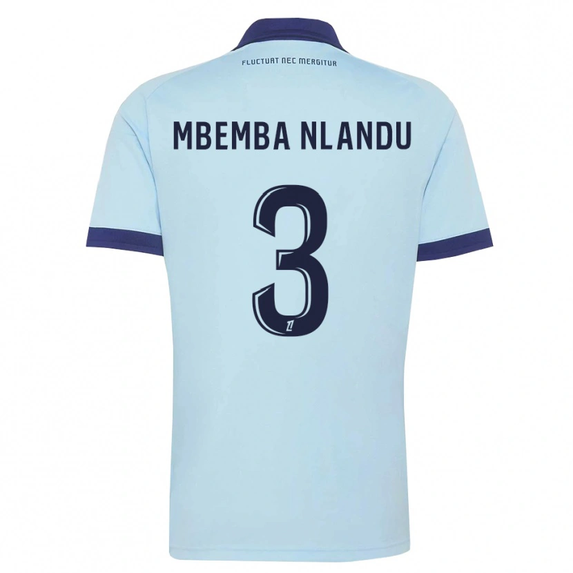Danxen Kinderen Emmanuel Mbemba #3 Centaurieblauw Zwart Uitshirt Uittenue 2026/27 T-Shirt