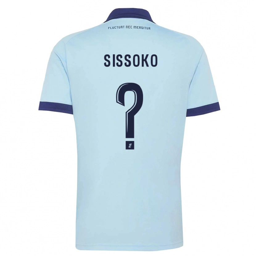 Danxen Kinderen Omar Sissoko #0 Centaurieblauw Zwart Uitshirt Uittenue 2026/27 T-Shirt