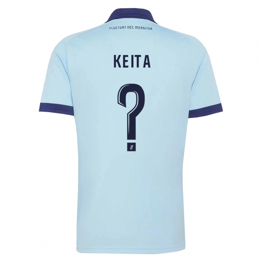 Danxen Kinderen Djibril Keita #0 Centaurieblauw Zwart Uitshirt Uittenue 2026/27 T-Shirt