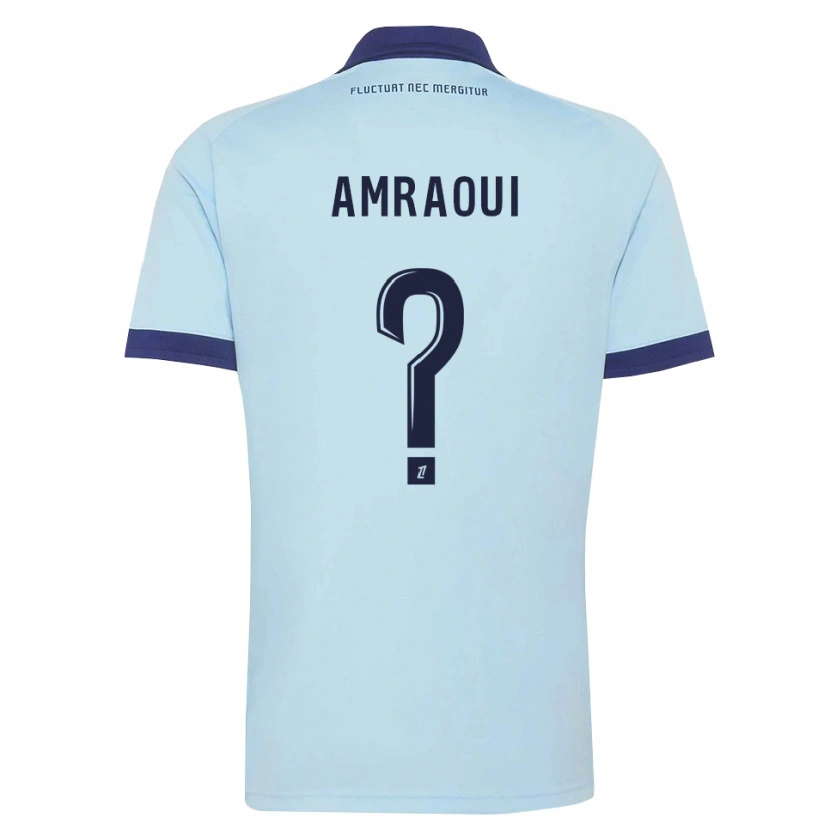 Danxen Kinderen Ismael Amraoui #0 Centaurieblauw Zwart Uitshirt Uittenue 2026/27 T-Shirt
