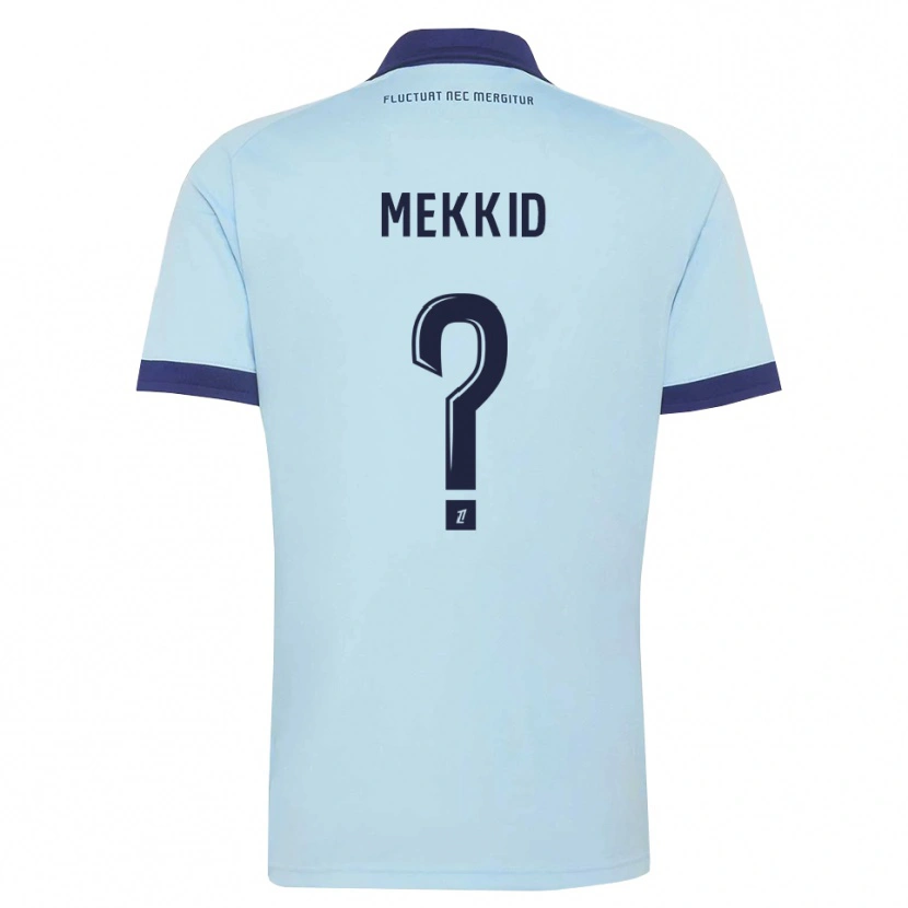 Danxen Kinderen Ayoub Mekkid #0 Centaurieblauw Zwart Uitshirt Uittenue 2026/27 T-Shirt