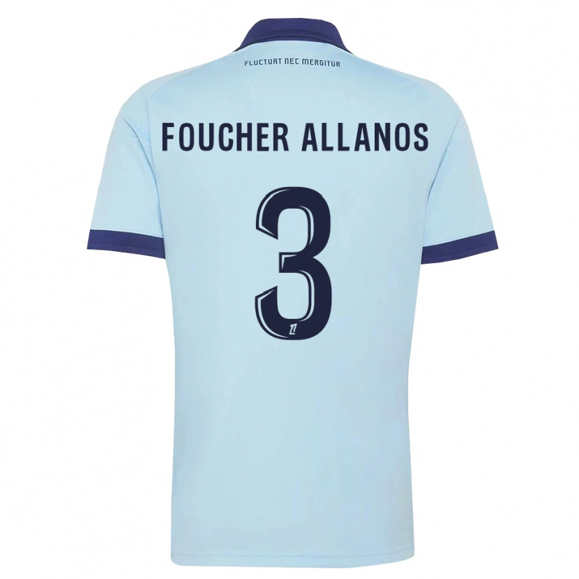 Danxen Kinderen Ismaël Foucher Allanos #3 Centaurieblauw Zwart Uitshirt Uittenue 2026/27 T-Shirt