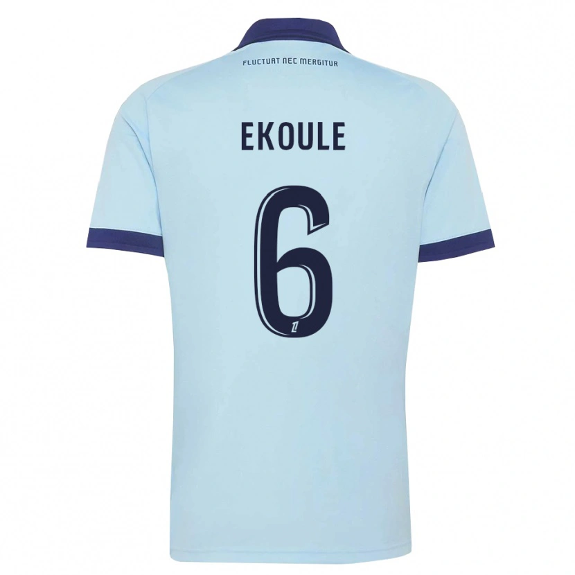 Danxen Kinderen Lionel Ekoule #6 Centaurieblauw Zwart Uitshirt Uittenue 2026/27 T-Shirt