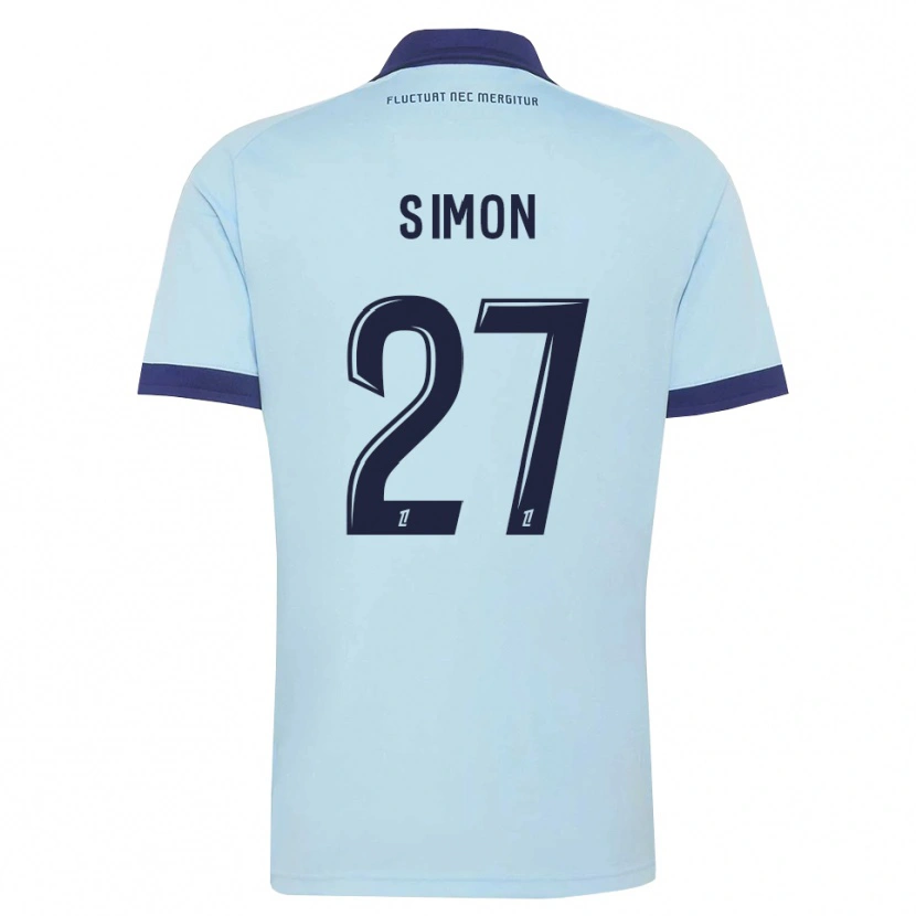 Danxen Kinderen Moses Simon #27 Centaurieblauw Zwart Uitshirt Uittenue 2026/27 T-Shirt