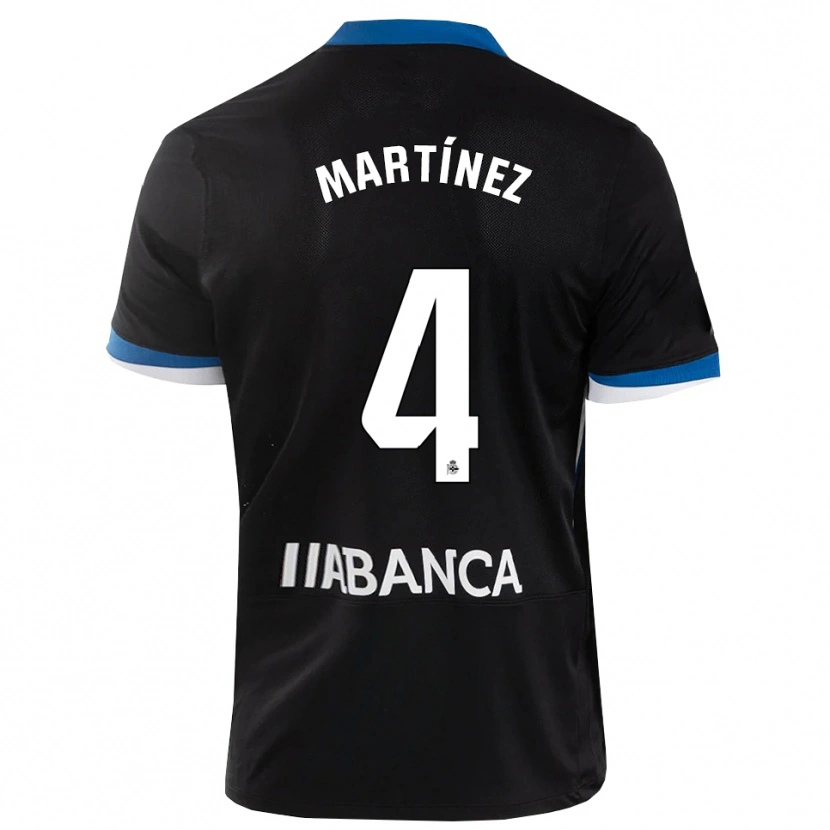 Danxen Kinderen Pablo Martínez #4 Zwart Blauw Wit Uitshirt Uittenue 2026/27 T-Shirt