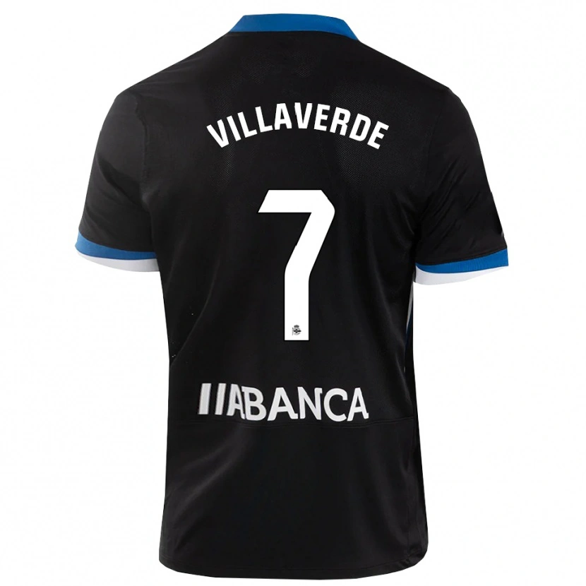 Danxen Kinderen Hugo Villaverde #7 Zwart Blauw Wit Uitshirt Uittenue 2026/27 T-Shirt