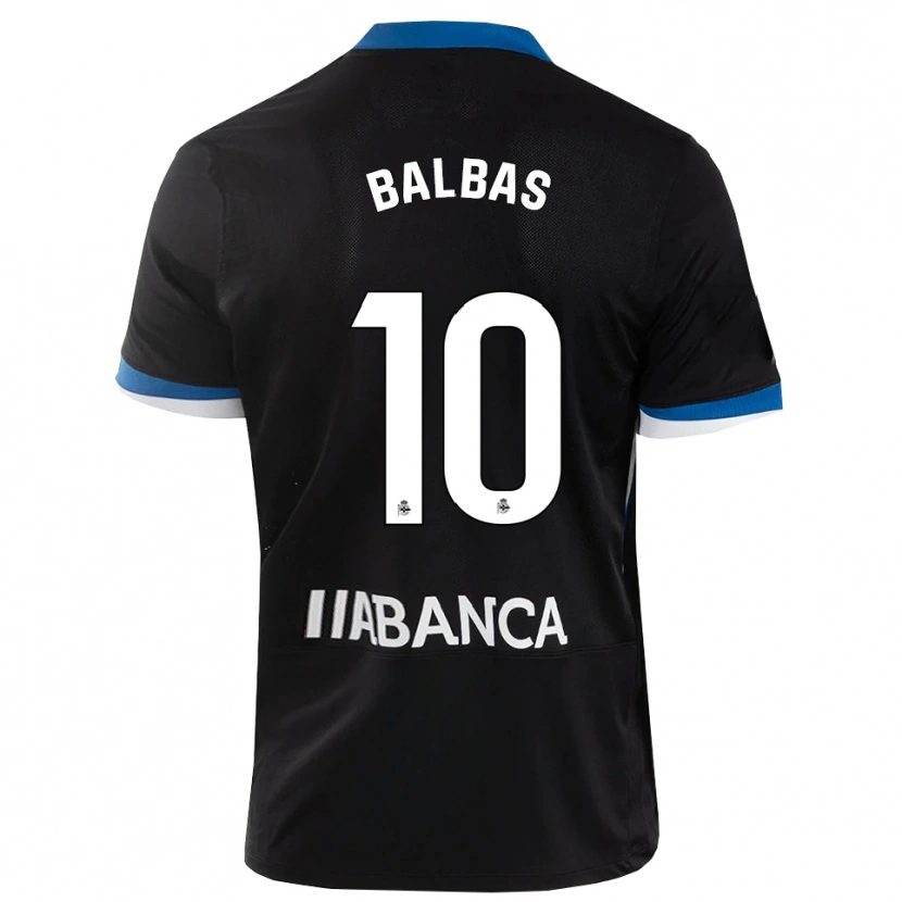 Danxen Kinderen Nicolás Balbas #10 Zwart Blauw Wit Uitshirt Uittenue 2026/27 T-Shirt