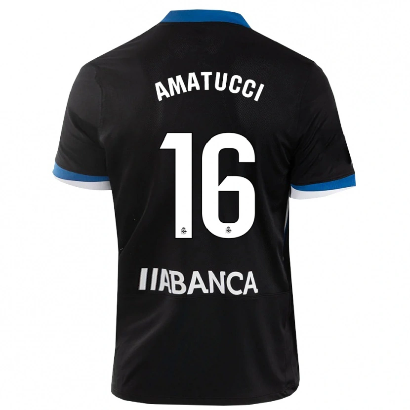 Danxen Kinderen Lorenzo Amatucci #16 Zwart Blauw Wit Uitshirt Uittenue 2026/27 T-Shirt