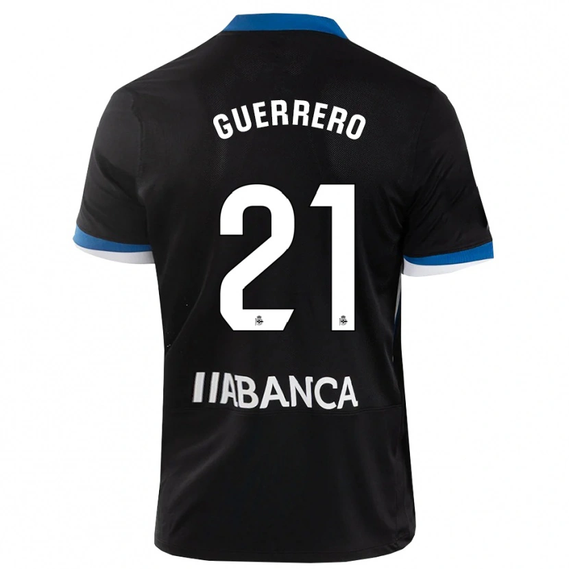 Danxen Kinderen Adrián Guerrero #21 Zwart Blauw Wit Uitshirt Uittenue 2026/27 T-Shirt