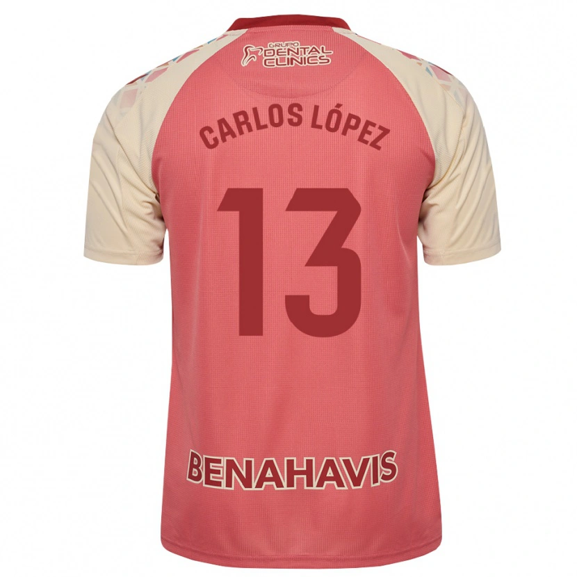 Danxen Kinderen Carlos López #13 Lichtroze Rood Blauw Uitshirt Uittenue 2026/27 T-Shirt