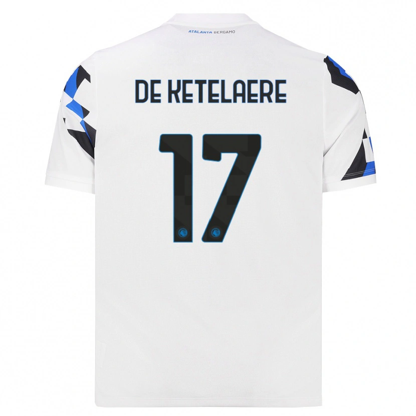 Danxen Kinderen Charles De Ketelaere #17 Wit Rood Blauw Uitshirt Uittenue 2026/27 T-Shirt