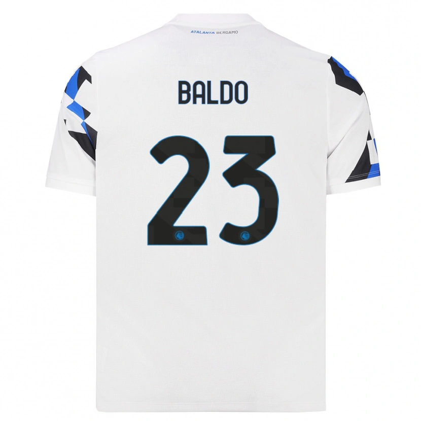 Danxen Kinderen Nicolò Baldo #23 Wit Rood Blauw Uitshirt Uittenue 2026/27 T-Shirt