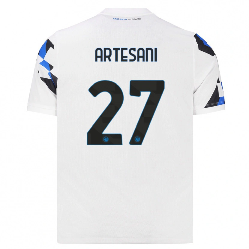 Danxen Kinderen Nicolò Artesani #27 Wit Rood Blauw Uitshirt Uittenue 2026/27 T-Shirt