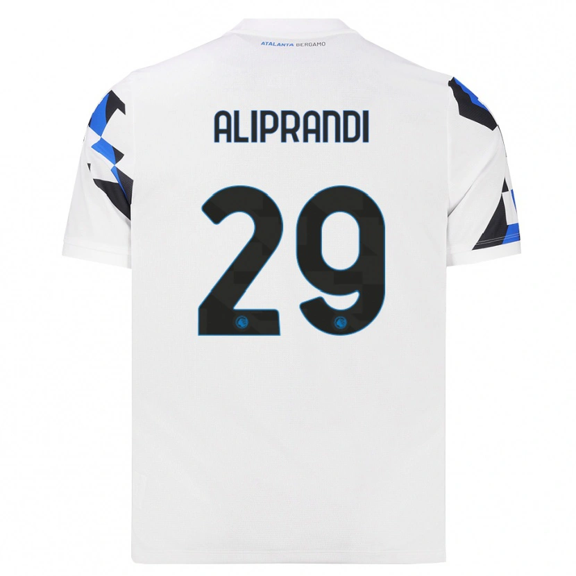 Danxen Kinderen Mattia Aliprandi #29 Wit Rood Blauw Uitshirt Uittenue 2026/27 T-Shirt