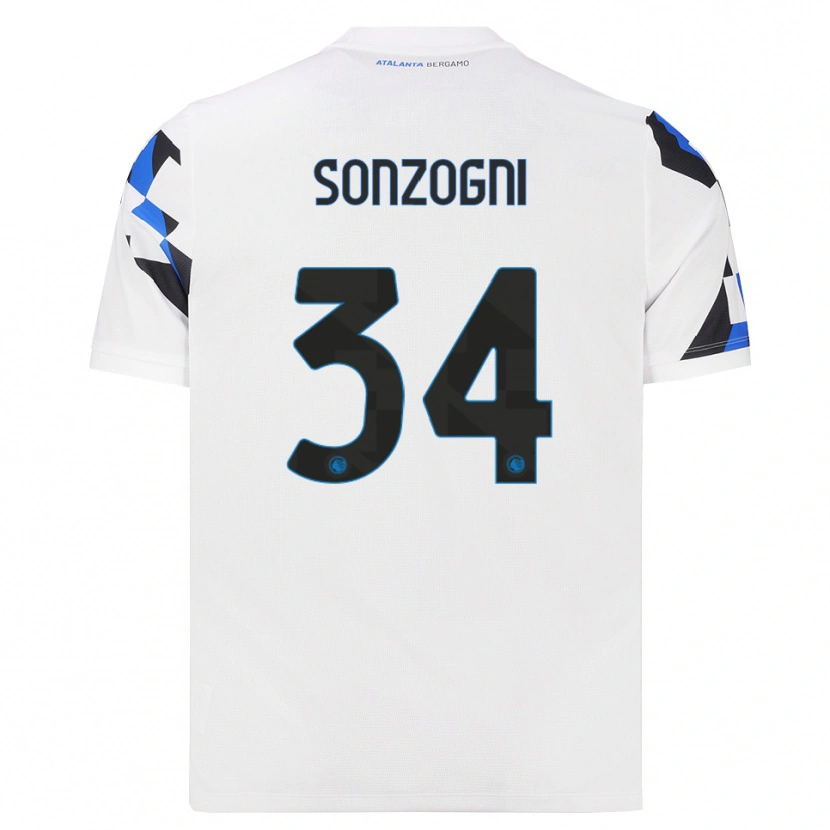 Danxen Kinderen Mattia Sonzogni #34 Wit Rood Blauw Uitshirt Uittenue 2026/27 T-Shirt