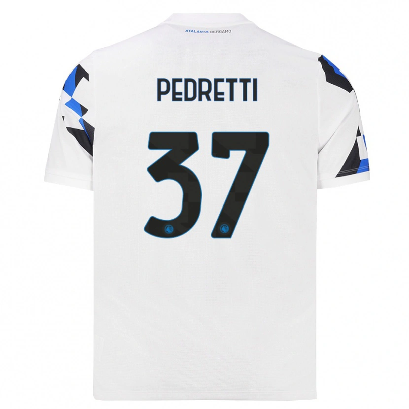 Danxen Kinderen Mattia Pedretti #37 Wit Rood Blauw Uitshirt Uittenue 2026/27 T-Shirt