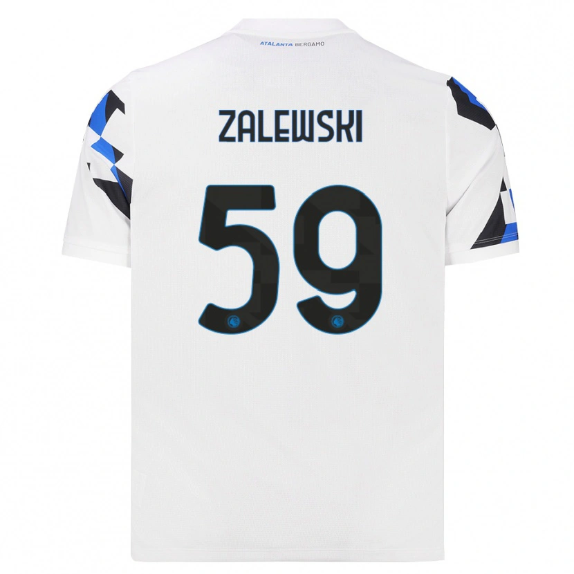 Danxen Kinderen Nicola Zalewski #59 Wit Rood Blauw Uitshirt Uittenue 2026/27 T-Shirt