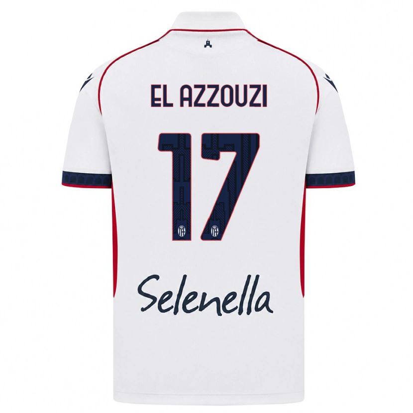 Danxen Kinderen Oussama El Azzouzi #17 Wit Rood Koninklijk Blauw Uitshirt Uittenue 2026/27 T-Shirt