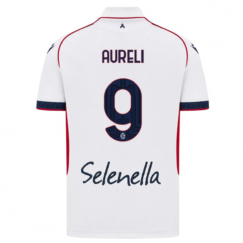 Danxen Kinderen Valerio Aureli #9 Wit Rood Koninklijk Blauw Uitshirt Uittenue 2026/27 T-Shirt
