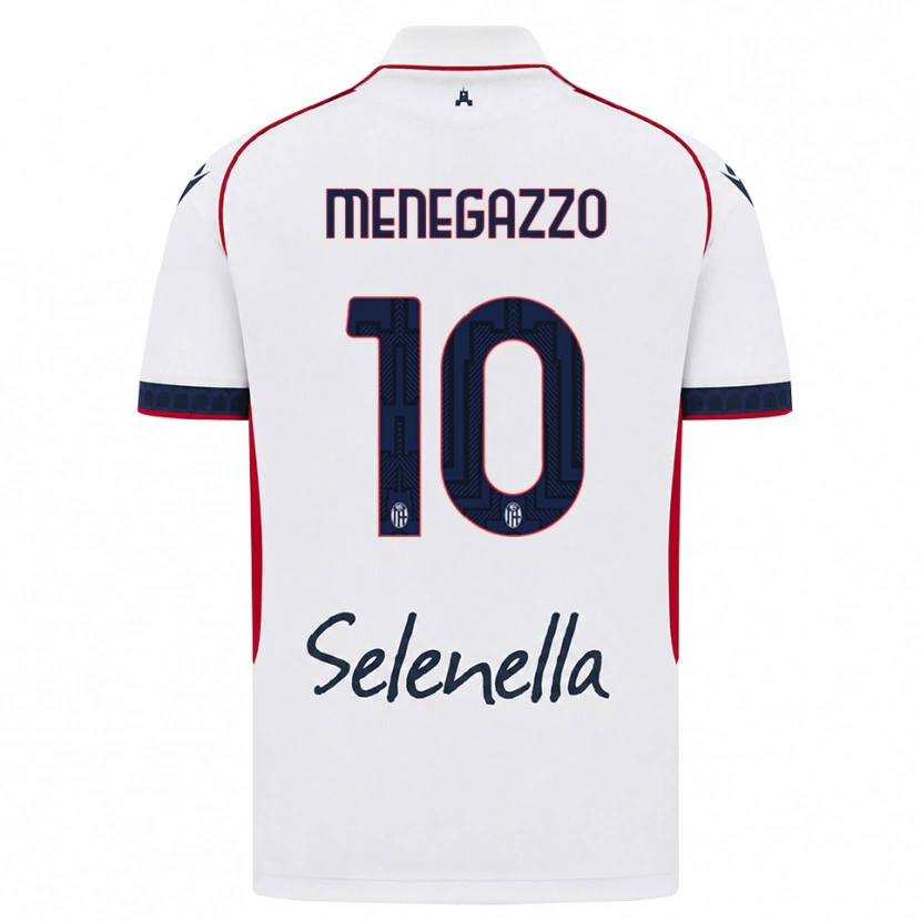 Danxen Kinderen Lorenzo Menegazzo #10 Wit Rood Koninklijk Blauw Uitshirt Uittenue 2026/27 T-Shirt