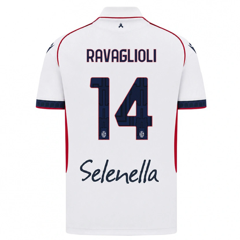 Danxen Kinderen Tommaso Ravaglioli #14 Wit Rood Koninklijk Blauw Uitshirt Uittenue 2026/27 T-Shirt