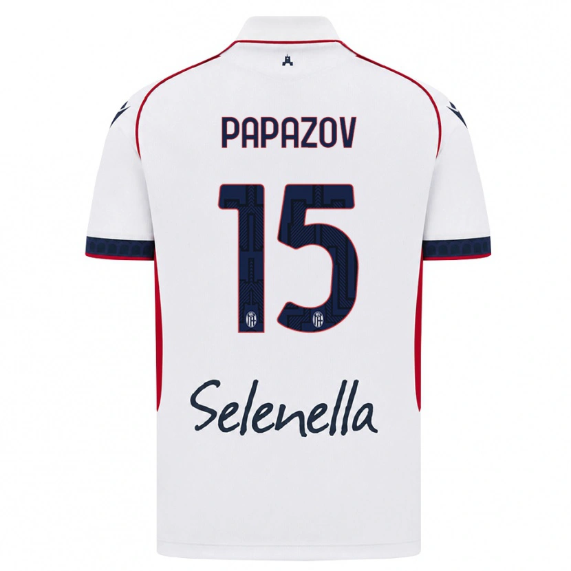 Danxen Kinderen Dimitar Papazov #15 Wit Rood Koninklijk Blauw Uitshirt Uittenue 2026/27 T-Shirt