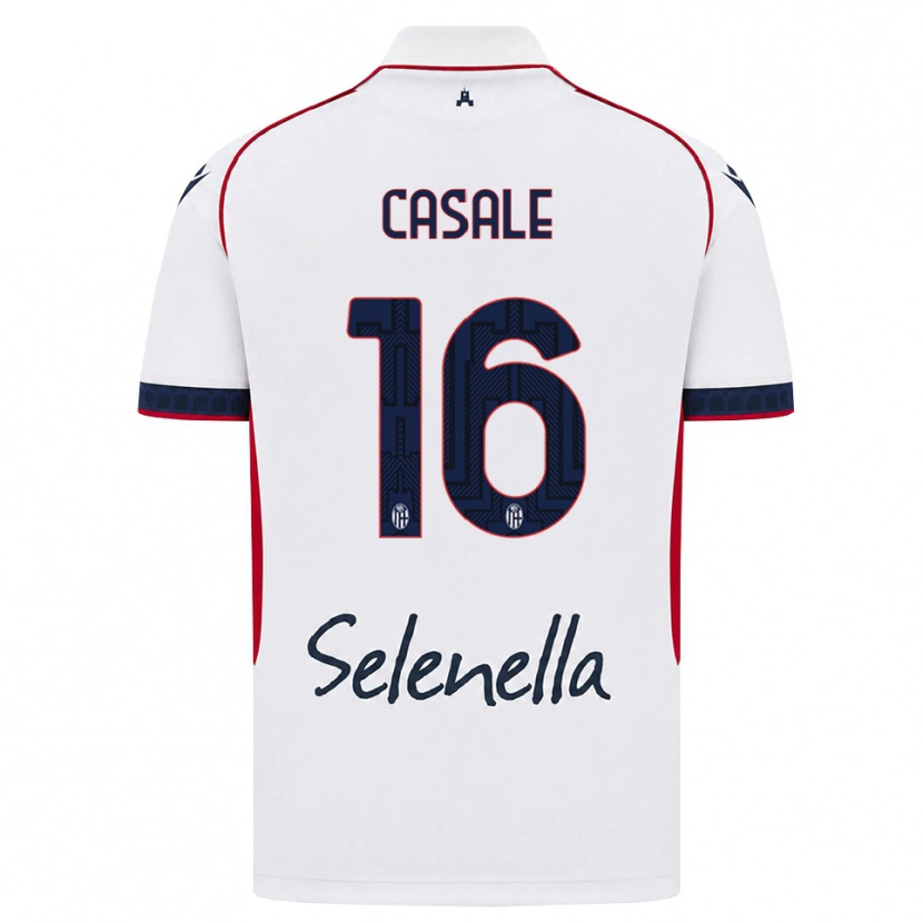 Danxen Kinderen Nicolò Casale #16 Wit Rood Koninklijk Blauw Uitshirt Uittenue 2026/27 T-Shirt