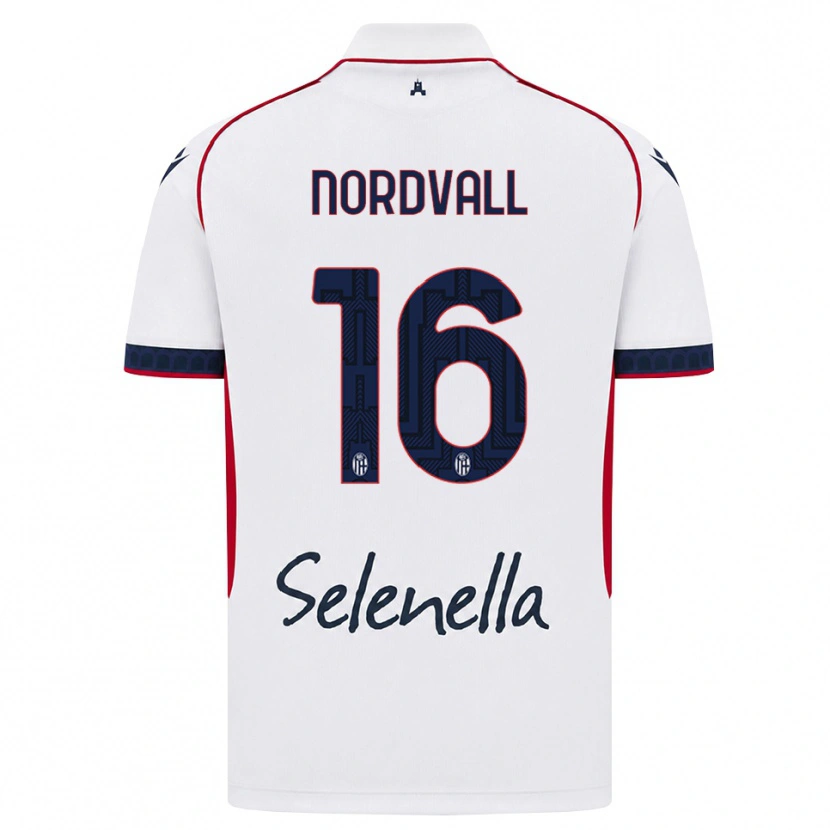 Danxen Kinderen Ossian Nordvall #16 Wit Rood Koninklijk Blauw Uitshirt Uittenue 2026/27 T-Shirt