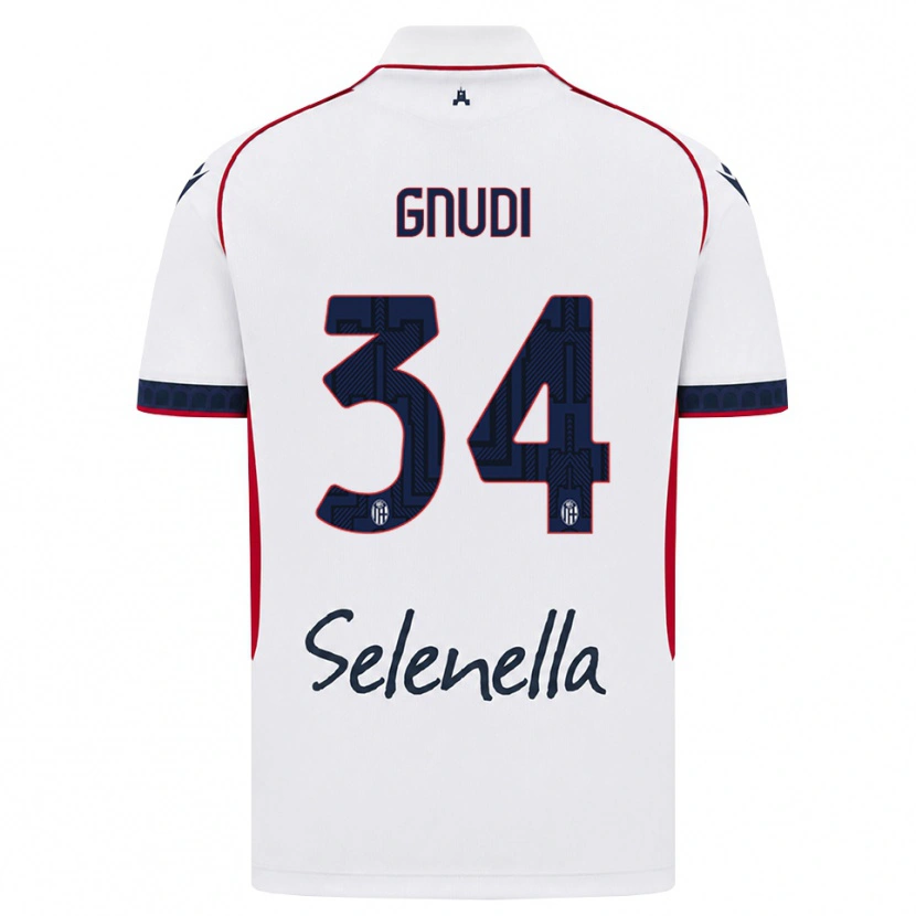 Danxen Kinderen Riccardo Gnudi #34 Wit Rood Koninklijk Blauw Uitshirt Uittenue 2026/27 T-Shirt