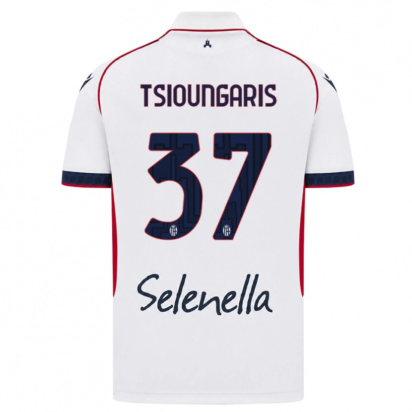 Danxen Kinderen Theodoros Tsioungaris #37 Wit Rood Koninklijk Blauw Uitshirt Uittenue 2026/27 T-Shirt