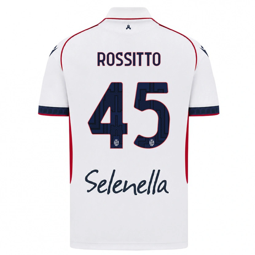 Danxen Kinderen Niccoló Rossitto #45 Wit Rood Koninklijk Blauw Uitshirt Uittenue 2026/27 T-Shirt