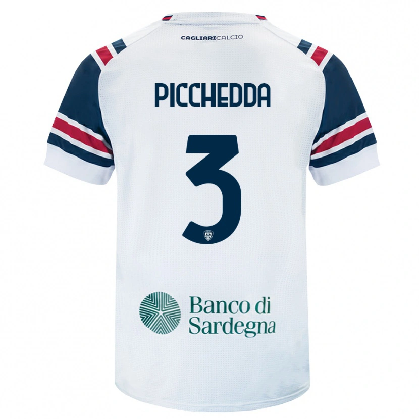 Danxen Kinderen Marco Picchedda #3 Wit Rood Groen Uitshirt Uittenue 2026/27 T-Shirt