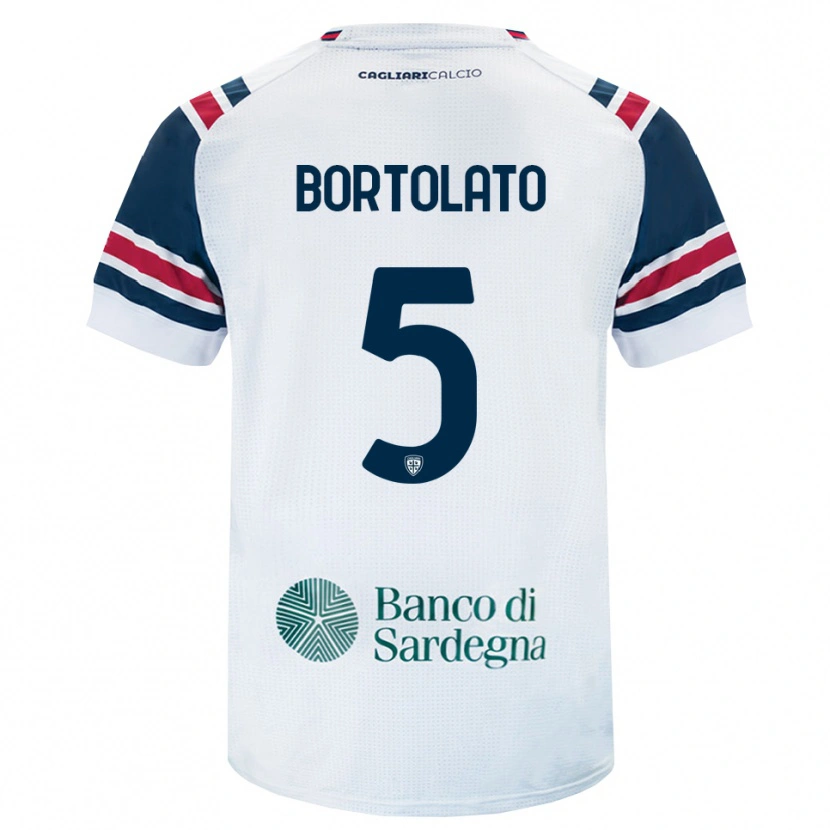 Danxen Kinderen Filippo Bortolato #5 Wit Rood Groen Uitshirt Uittenue 2026/27 T-Shirt