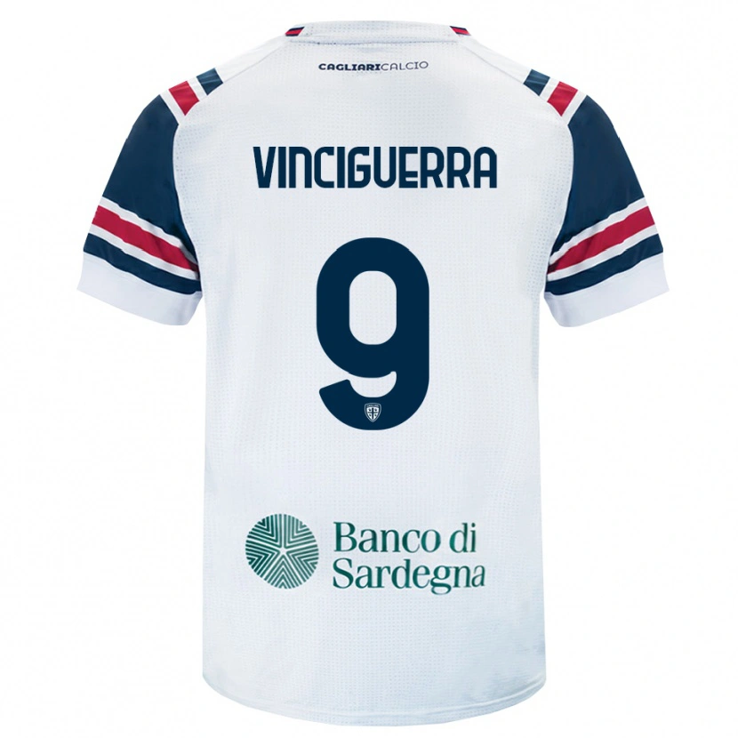 Danxen Kinderen Alessandro Vinciguerra #9 Wit Rood Groen Uitshirt Uittenue 2026/27 T-Shirt