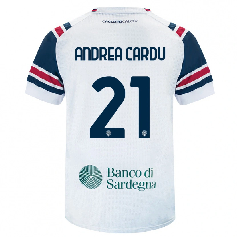 Danxen Kinderen Giovanni Andrea Cardu #21 Wit Rood Groen Uitshirt Uittenue 2026/27 T-Shirt