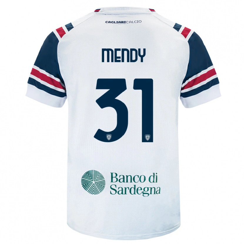 Danxen Kinderen Paul Mendy #31 Wit Rood Groen Uitshirt Uittenue 2026/27 T-Shirt