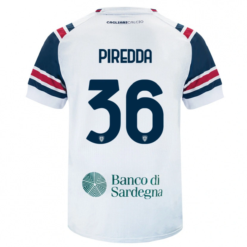 Danxen Kinderen Giuseppe Piredda #36 Wit Rood Groen Uitshirt Uittenue 2026/27 T-Shirt