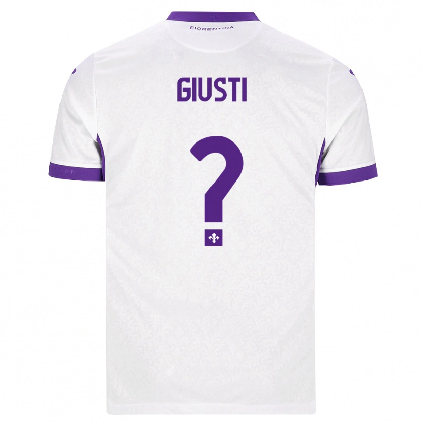 Danxen Kinderen Edoardo Giusti #0 Wit Paars Uitshirt Uittenue 2026/27 T-Shirt
