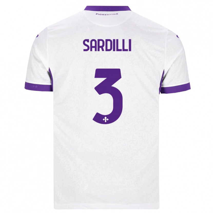Danxen Kinderen Davide Sardilli #3 Wit Paars Uitshirt Uittenue 2026/27 T-Shirt