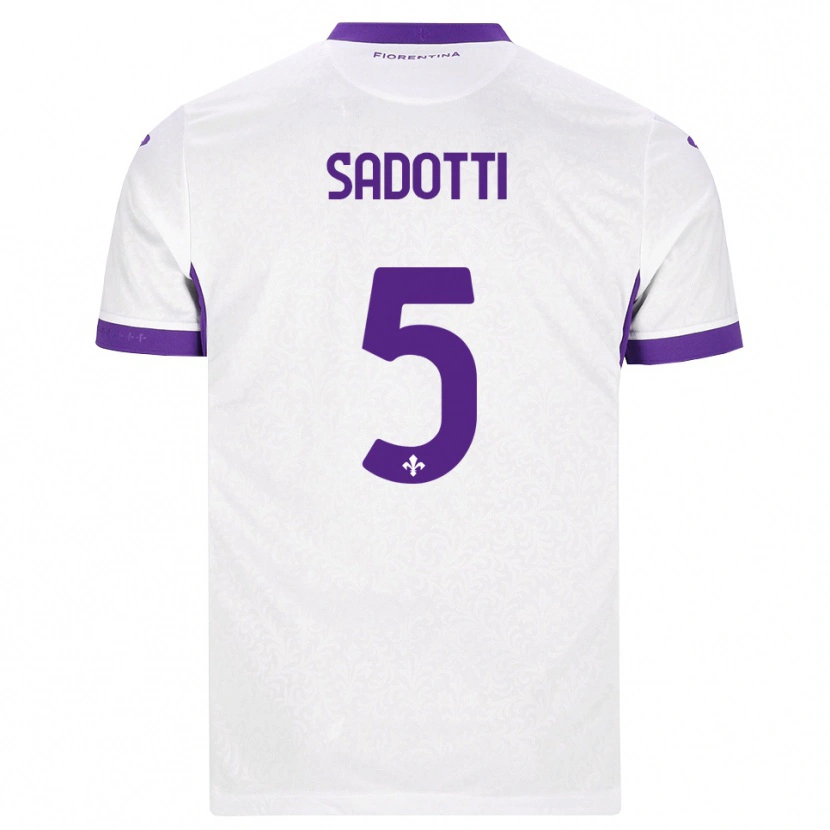 Danxen Kinderen Edoardo Sadotti #5 Wit Paars Uitshirt Uittenue 2026/27 T-Shirt