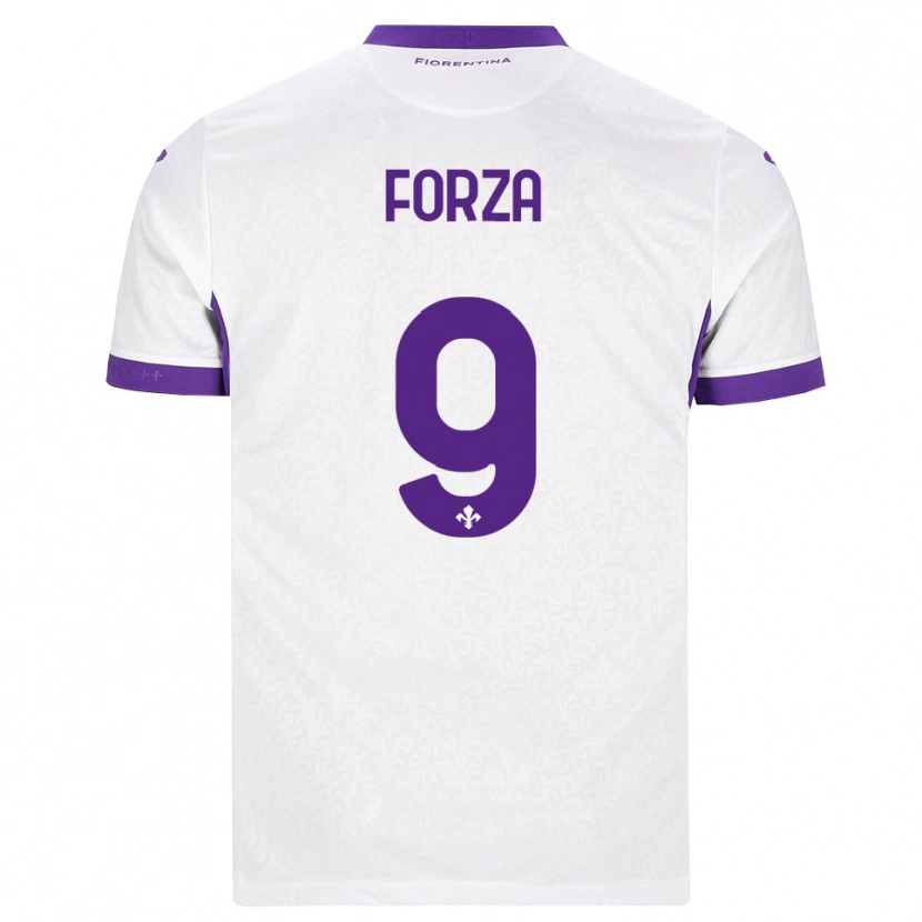 Danxen Kinderen Francesco Forza #9 Wit Paars Uitshirt Uittenue 2026/27 T-Shirt