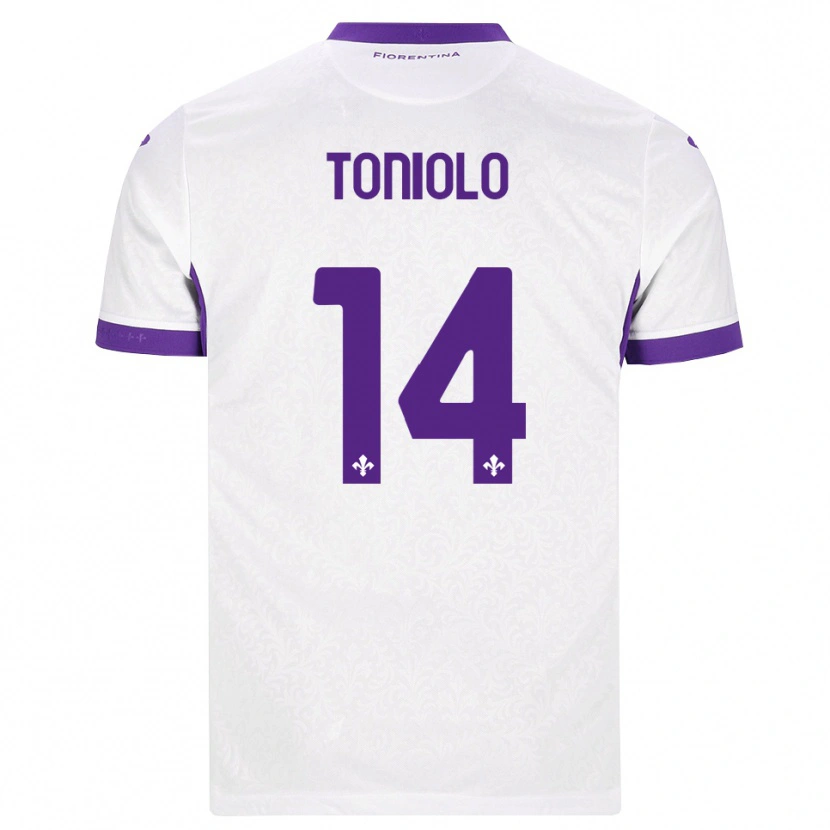 Danxen Kinderen Martina Toniolo #14 Wit Paars Uitshirt Uittenue 2026/27 T-Shirt