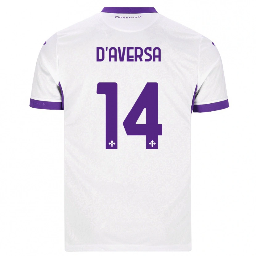 Danxen Kinderen Simone D'aversa #14 Wit Paars Uitshirt Uittenue 2026/27 T-Shirt