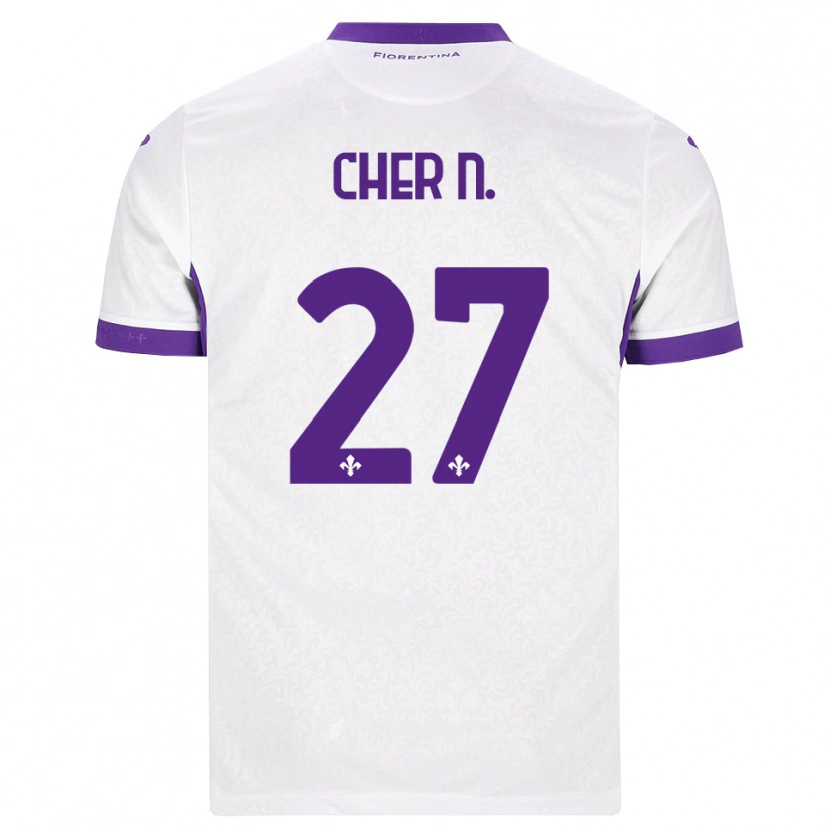 Danxen Kinderen Cher Ndour #27 Wit Paars Uitshirt Uittenue 2026/27 T-Shirt