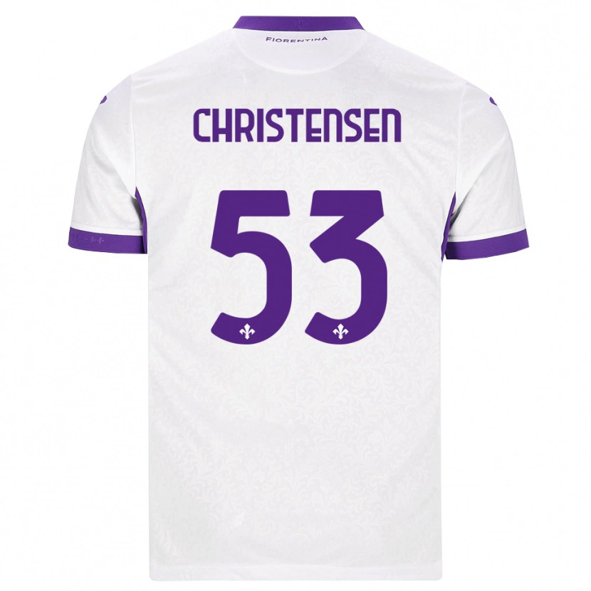 Danxen Kinderen Oliver Christensen #53 Wit Paars Uitshirt Uittenue 2026/27 T-Shirt