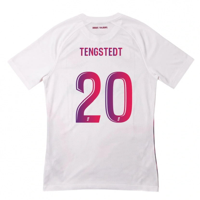 Danxen Heren Casper Tengstedt #20 Wit Roze Paars Uitshirt Uittenue 2026/27 T-Shirt