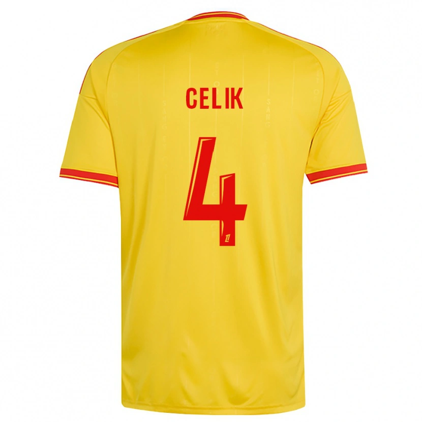 Danxen Heren Nidal Celik #4 Goud Oranje Rood Thuisshirt Thuistenue 2026/27 T-Shirt