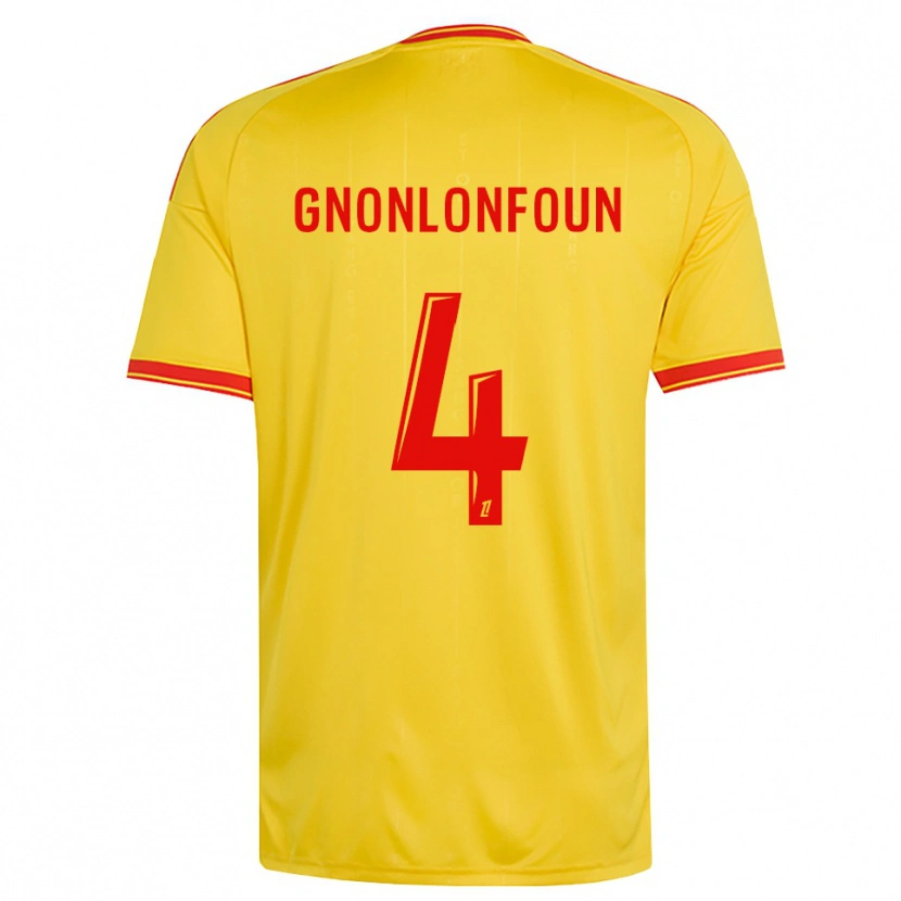 Danxen Heren Madi Gnonlonfoun #4 Goud Oranje Rood Thuisshirt Thuistenue 2026/27 T-Shirt