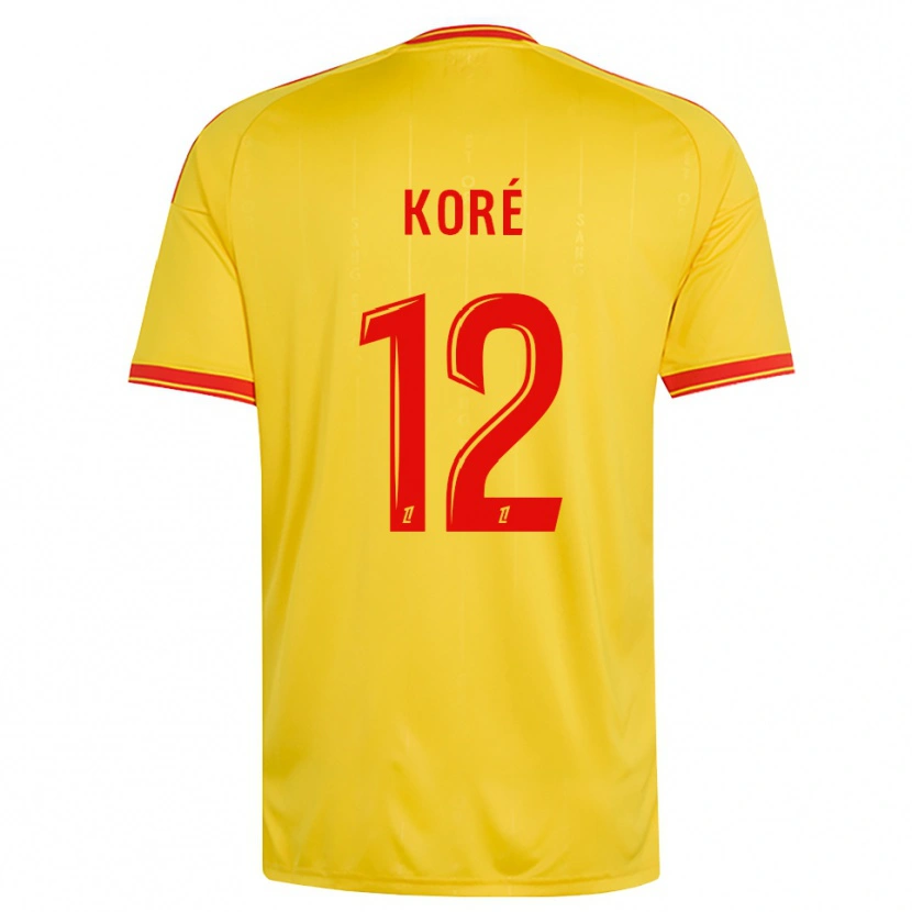 Danxen Heren Mathis Koré #12 Goud Oranje Rood Thuisshirt Thuistenue 2026/27 T-Shirt